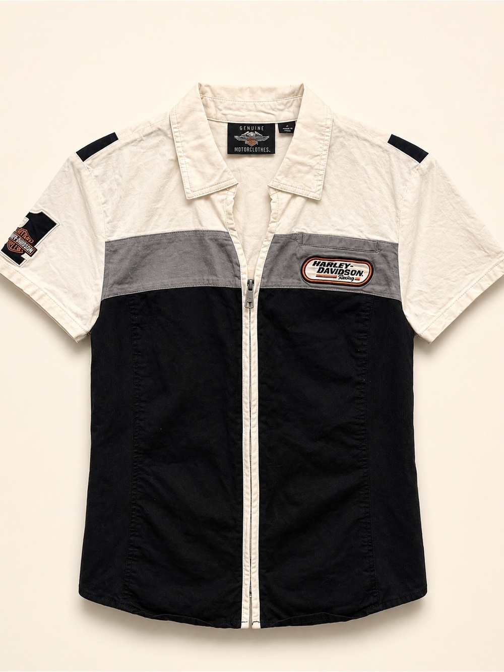 Harley-Davidson MotoClothes Cotton Stretch Colorblock Shirt Medium